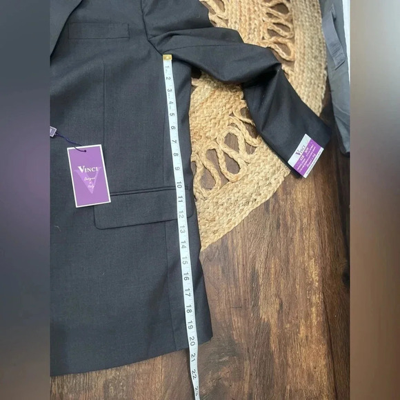NWT Vinci Mens Zegna Two Button Suit Jacket Gray Flap Pocket Notch Lapel 42R 36W - Picture 13 of 13